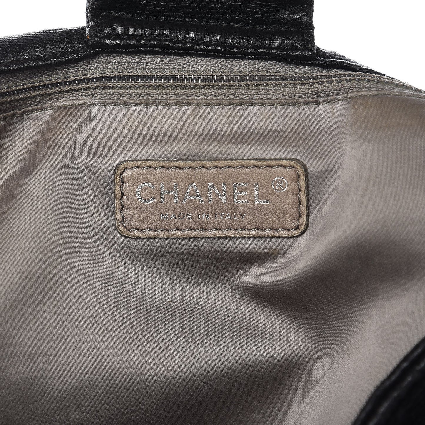Crinkled Coated Canvas Le Marais Large Tote Black