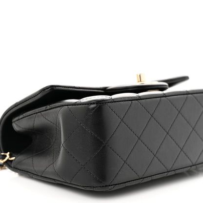 Chanel Lambskin Quilted Mini Top Handle Rectangular Flap Black 9 of 11