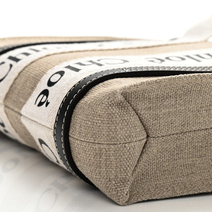 Chloe Cotton Calfskin Mini Woody Ribbon Tote White Blue 9 of 9