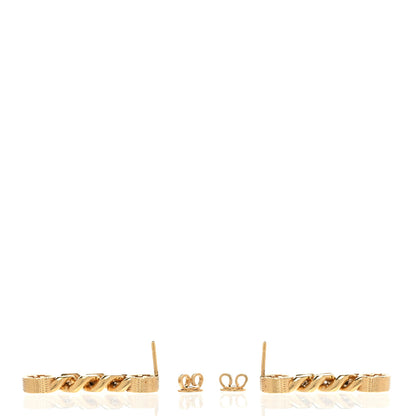 Gucci Metal Double Interlocking G Chain Drop Earrings Gold 3 of 4