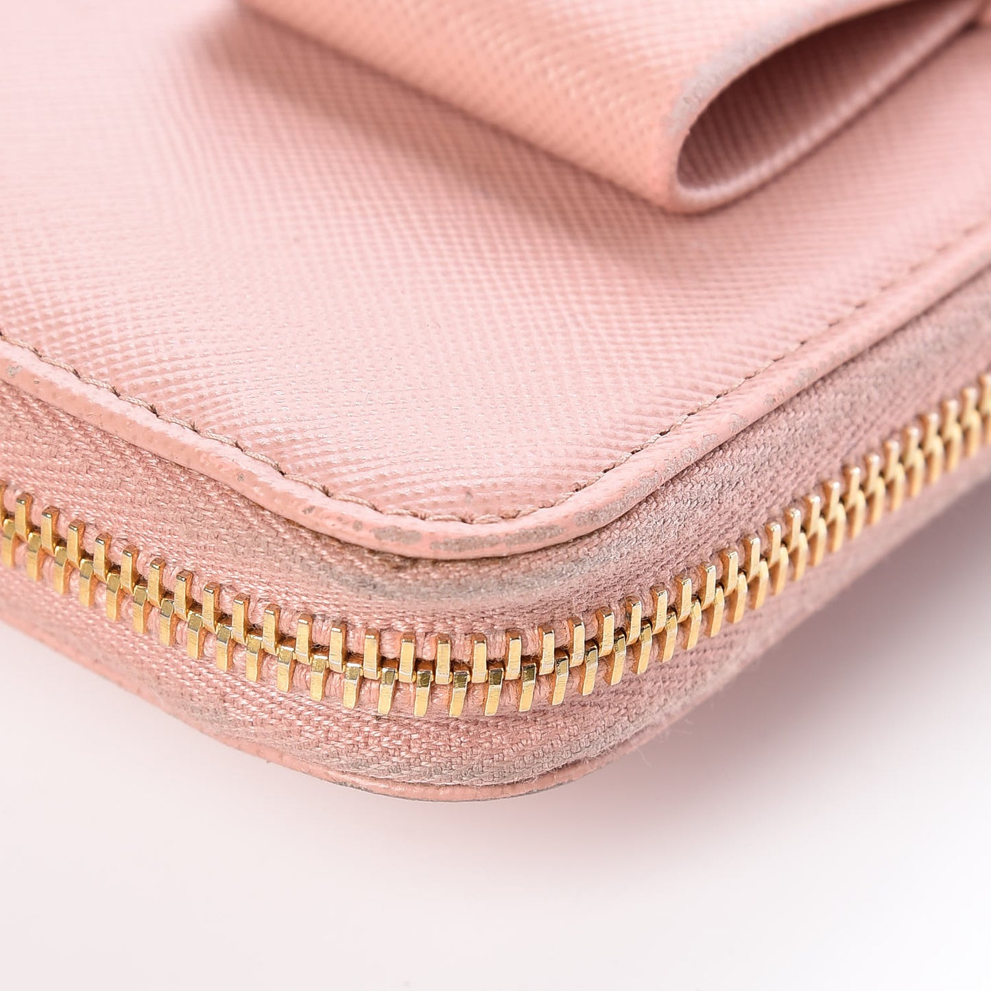 Saffiano Fiocco Bow Zip Around Wallet Orchidea