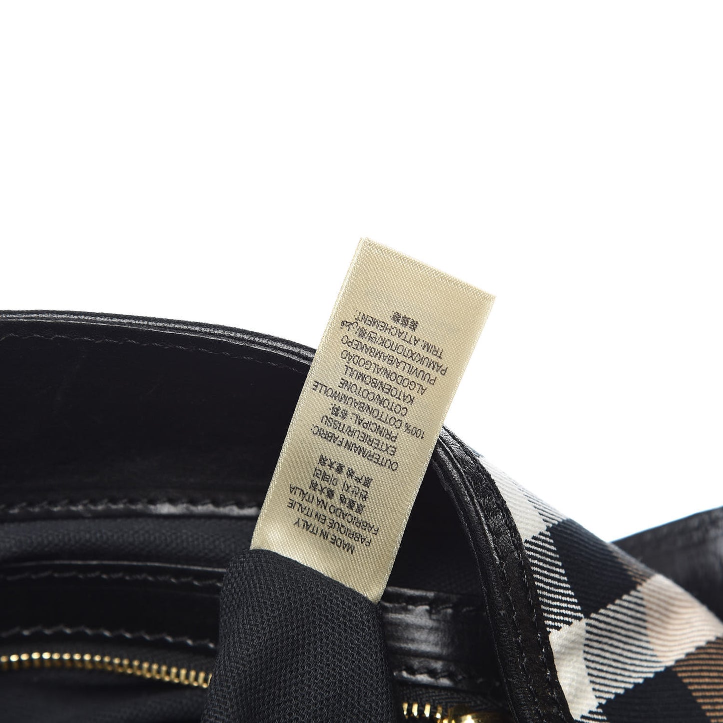 House Check Bridle Calfskin Medium Gosford Hobo Black