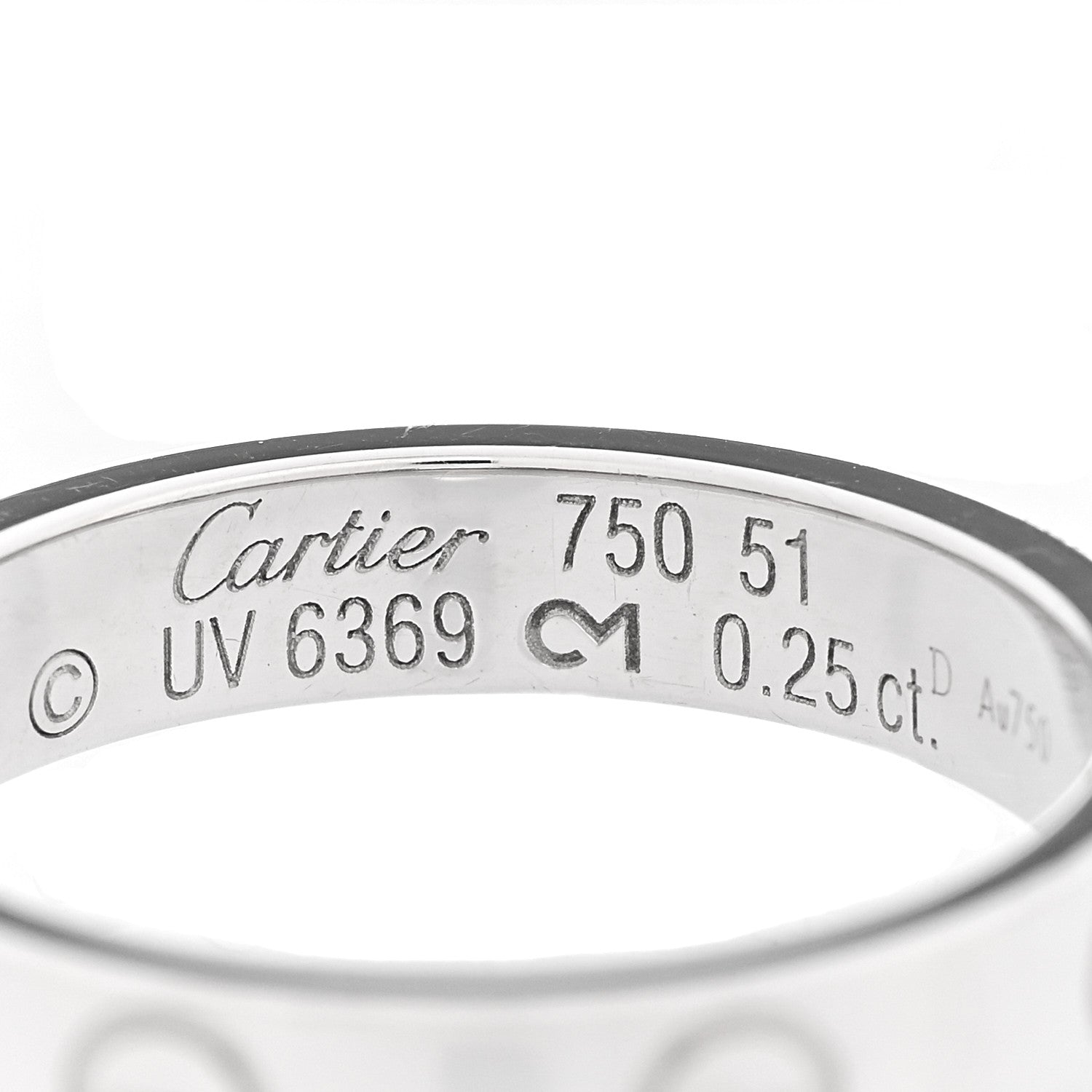 Cartier 18K White Gold Diamond .25ct LOVE Solitaire Engagement Ring 51 5.75 4 of 5