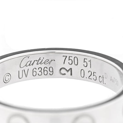 Cartier 18K White Gold Diamond .25ct LOVE Solitaire Engagement Ring 51 5.75 4 of 5