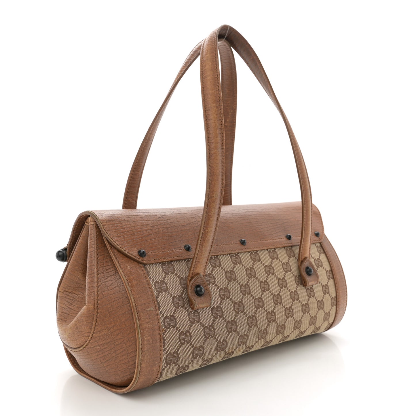 Monogram Bamboo Bullet Satchel Brown