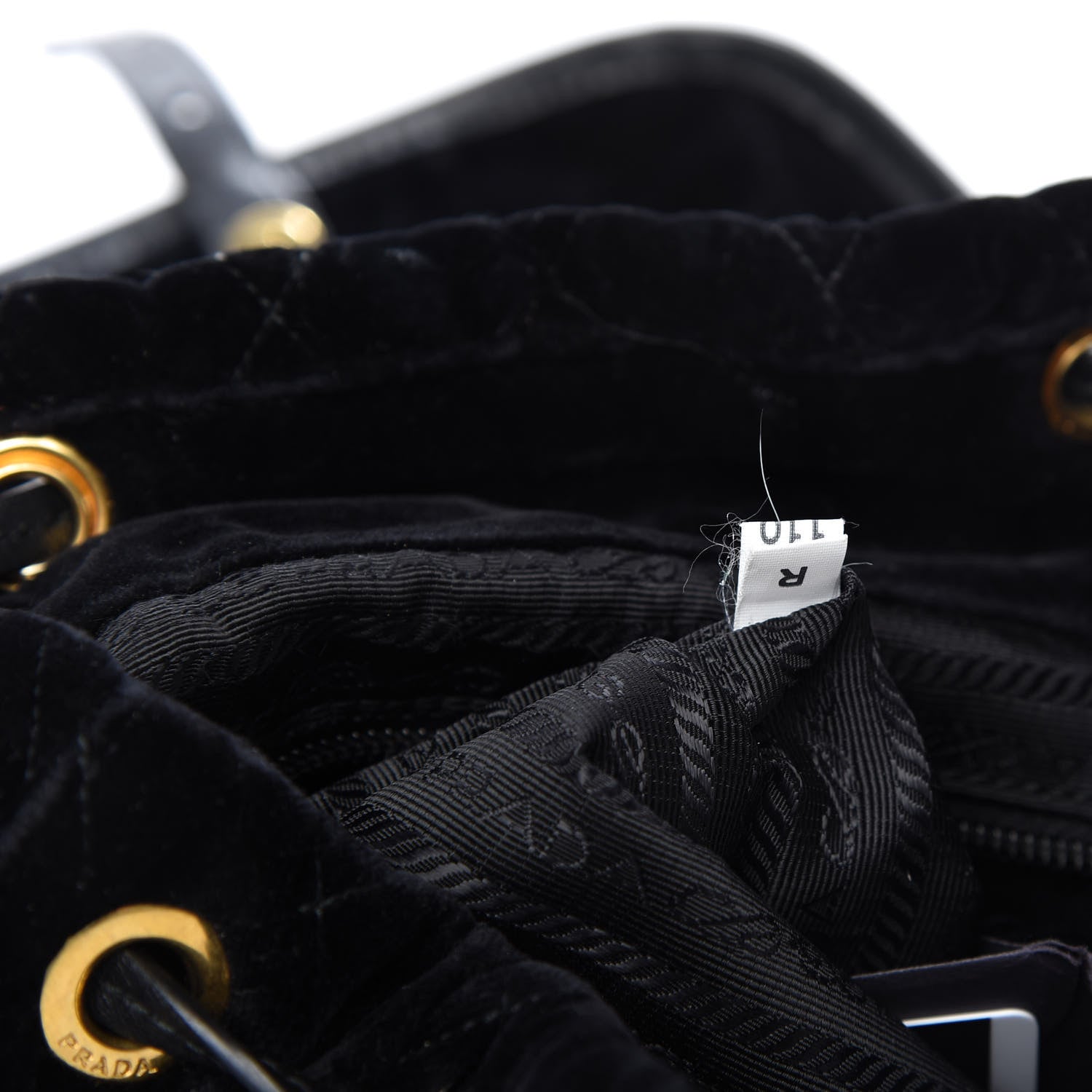Prada Velluto Velvet Impunture Corsaire Backpack Black 9 of 10