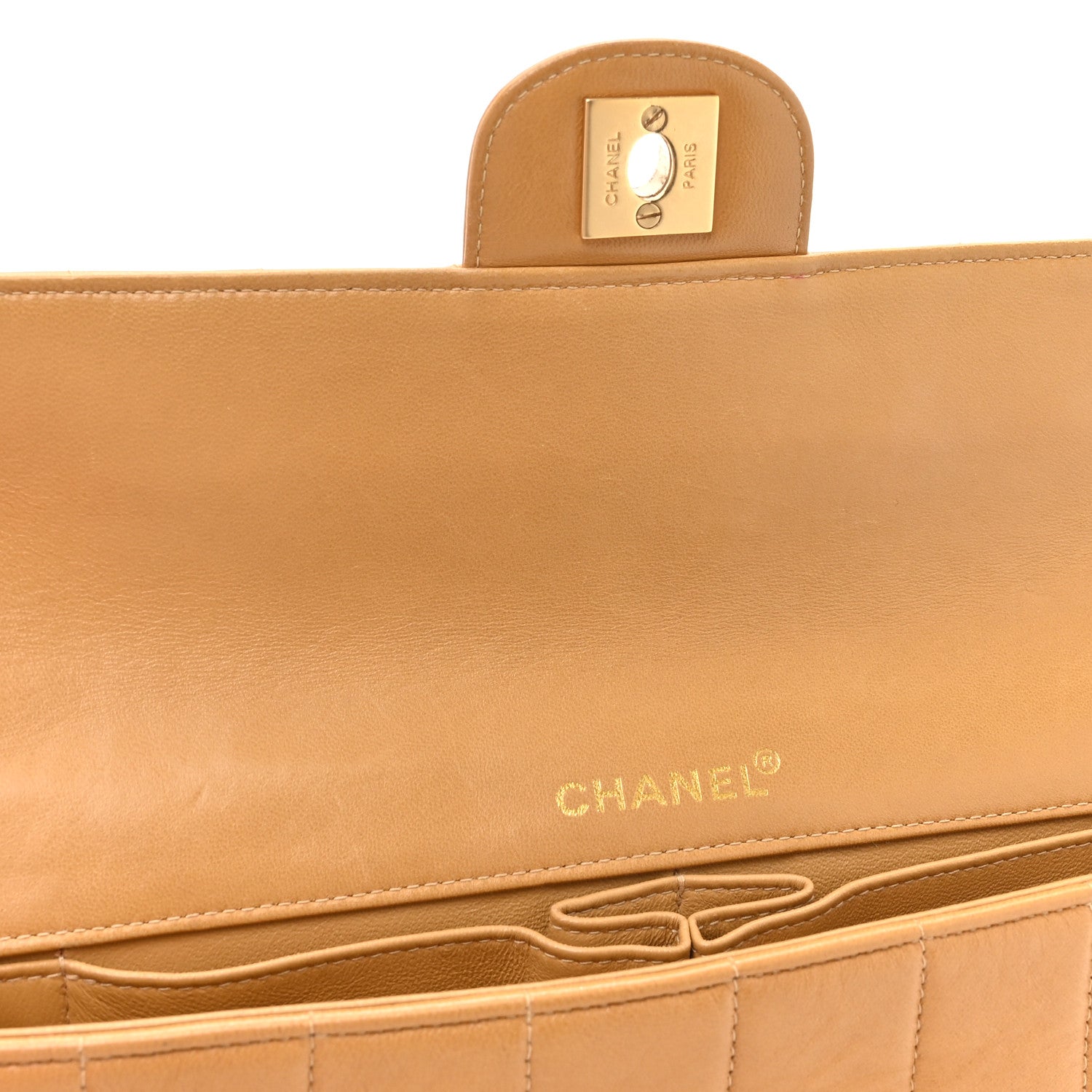 Chanel Lambskin East West Chocolate Bar Flap Beige 13 of 18