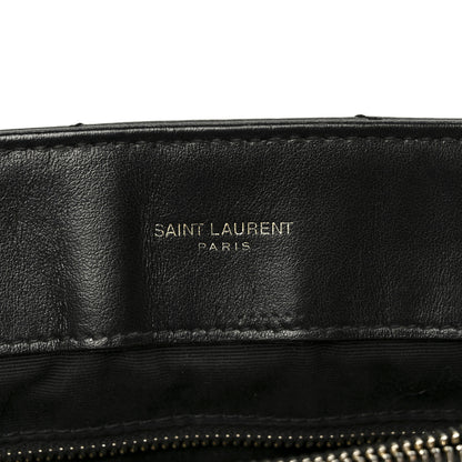 Saint Laurent Grain de Poudre Calfskin Y Quilted Monogram Medium Loulou Chain Satchel Black 6 of 11
