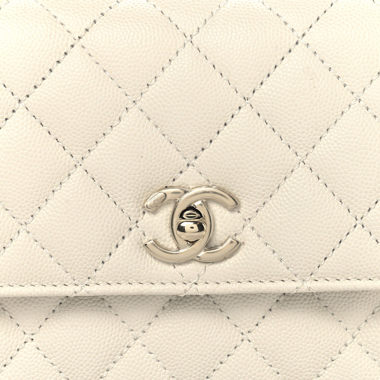 Chanel Caviar Quilted Mini Coco Handle Flap White 8 of 10