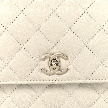 Chanel Caviar Quilted Mini Coco Handle Flap White 8 of 10