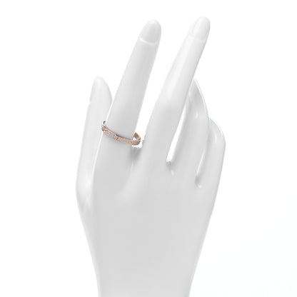 Cartier 18K Pink Gold Diamond 2.6mm LOVE Paved Band Ring 61 9.5 2 of 4