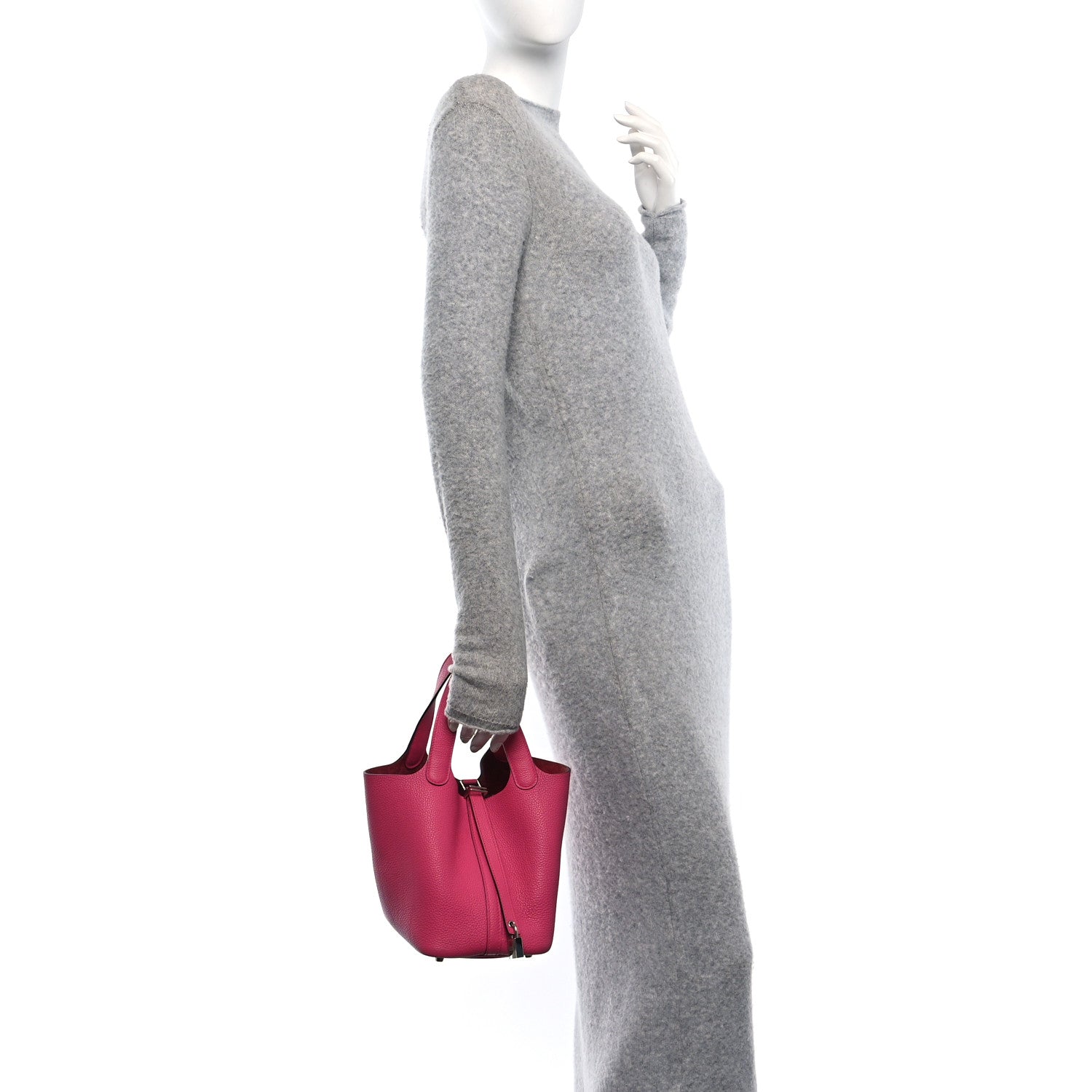 Hermes Taurillon Clemence Picotin Lock 18 PM Rose Shocking 2 of 11