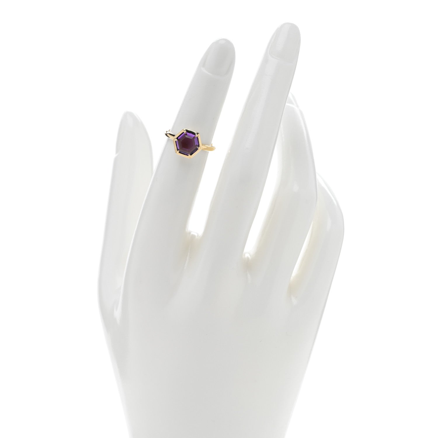Tiffany 18K Yellow Gold Amethyst Small Paloma Picasso Studio Hexagon Ring 47 4 2 of 5