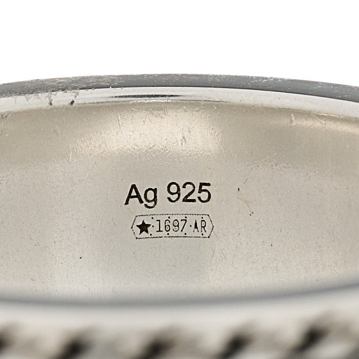 Gucci Sterling Silver Enamel Interlocking G Band Ring 54 7 4 of 6