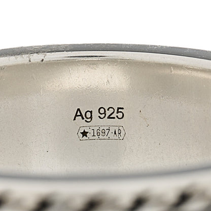Gucci Sterling Silver Enamel Interlocking G Band Ring 54 7 4 of 6