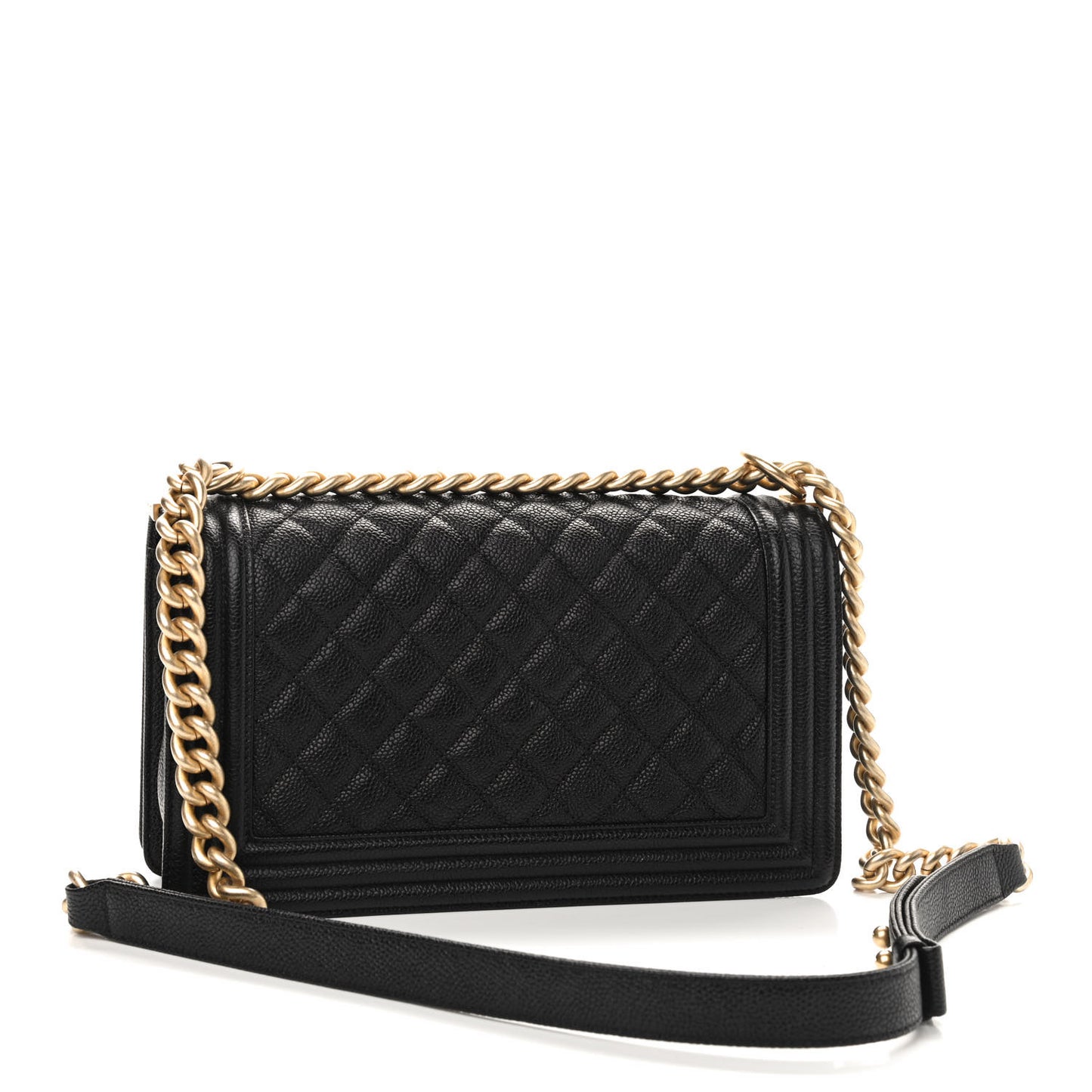 Caviar Quilted Medium Boy Flap Black
