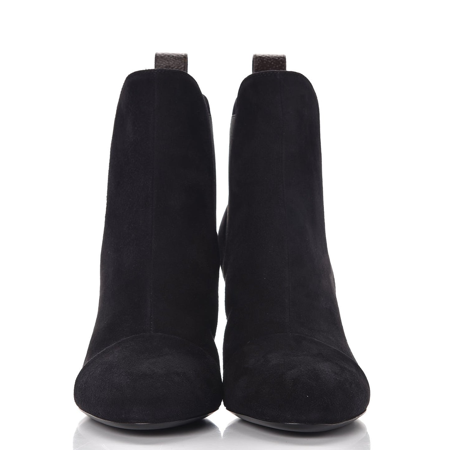 Suede Monogram Uniformes Cap Toe Chelsea 75mm Ankle Boots 37 Black