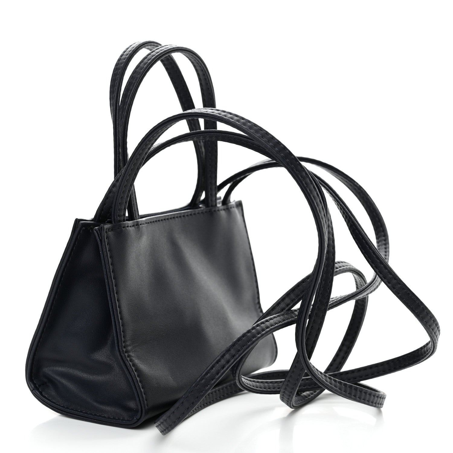 Telfar Vegan Leather Small Shopping Bag Navy 3 of 10