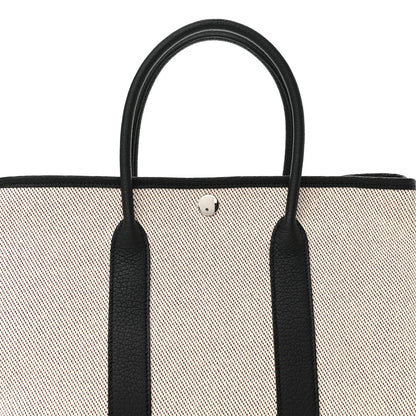 Hermes Twill H Negonda Garden Party 30 TPM Tote Ecru Black Cassis 7 of 9