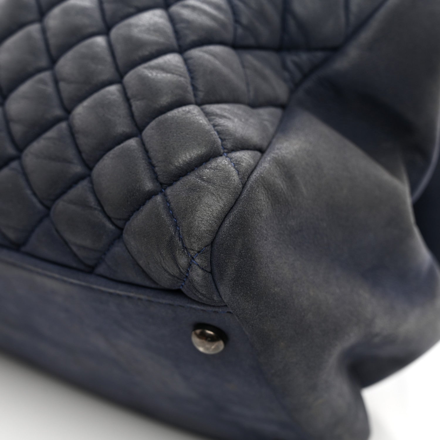 Chanel Lambskin Quilted New Bubble North South Tote Navy 12 of 12