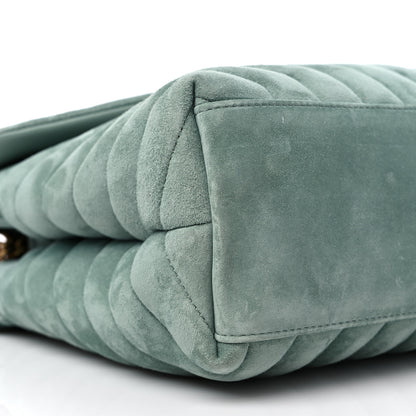 Saint Laurent Suede Y Quilted Monogram Medium Loulou Chain Satchel Vert Opaline 8 of 12