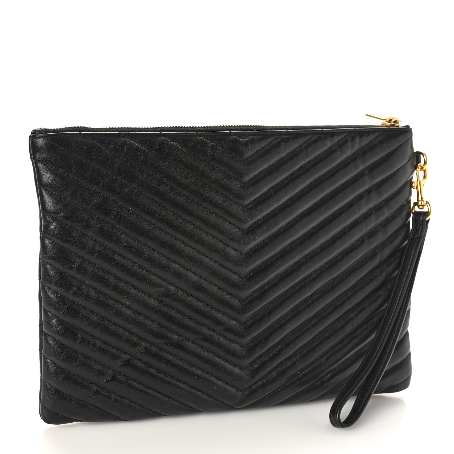 Calfskin Matelasse Monogram Cassandre Tablet Pouch Black