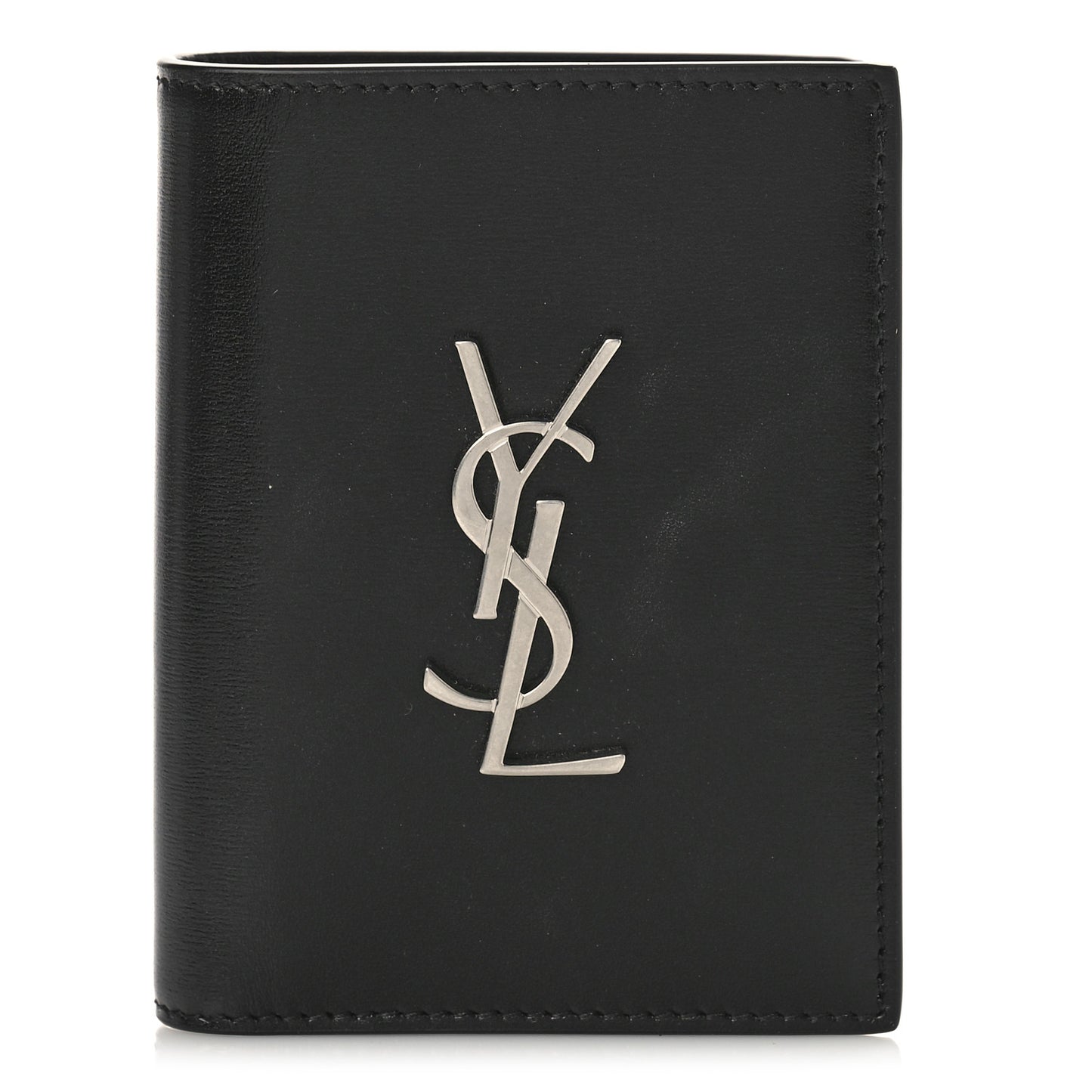 Smooth Calfskin Cassandre Credit Card Wallet Black