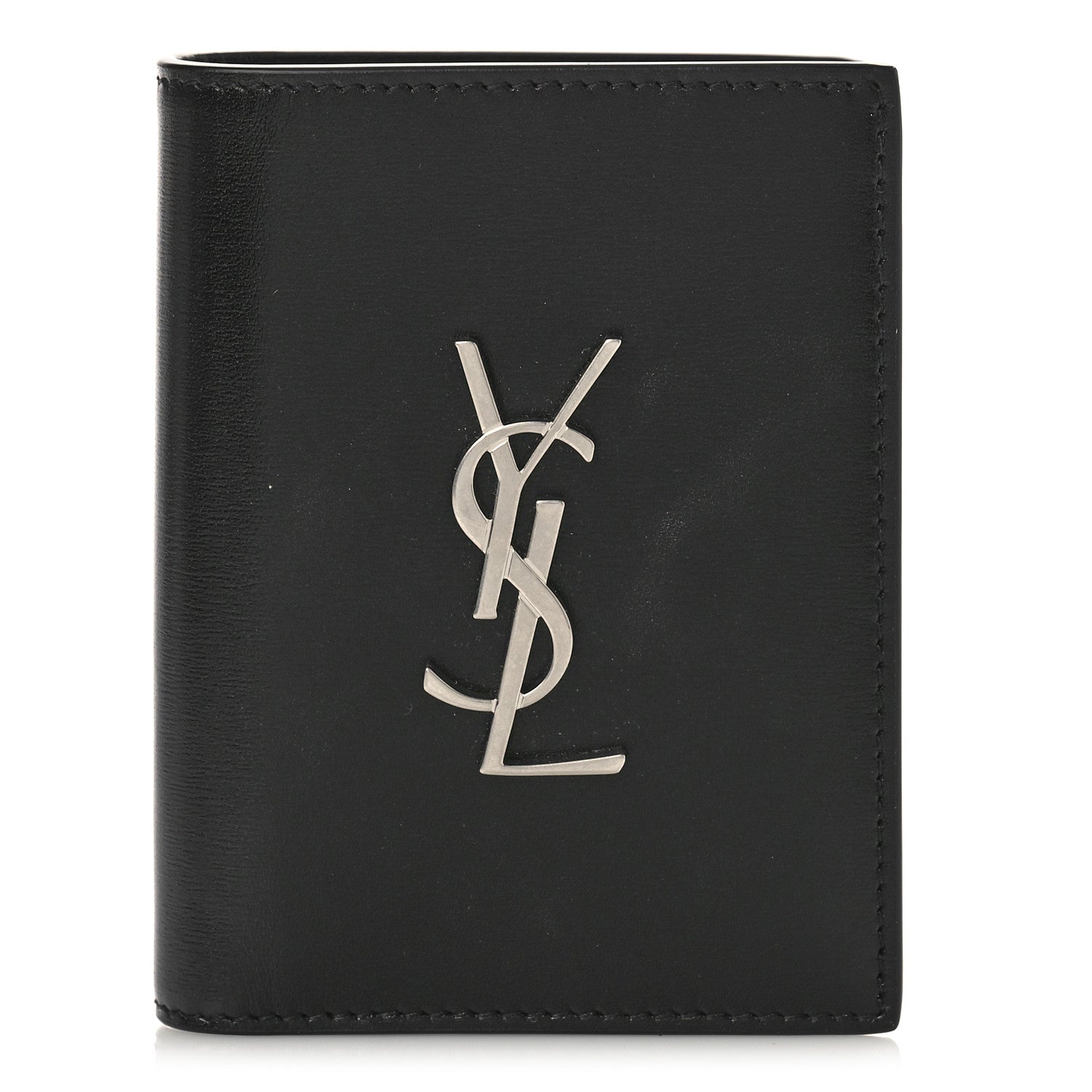 Saint Laurent Smooth Calfskin Cassandre Credit Card Wallet Black 1 of 9