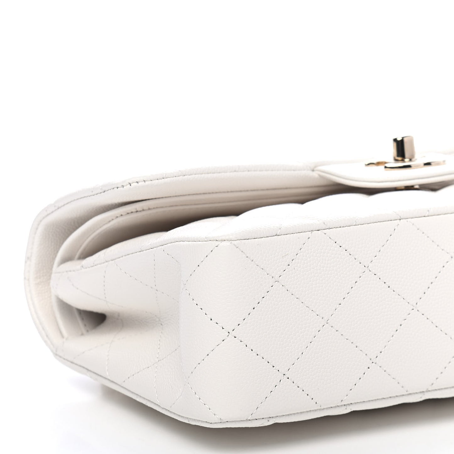 Caviar Quilted Small Double Flap White