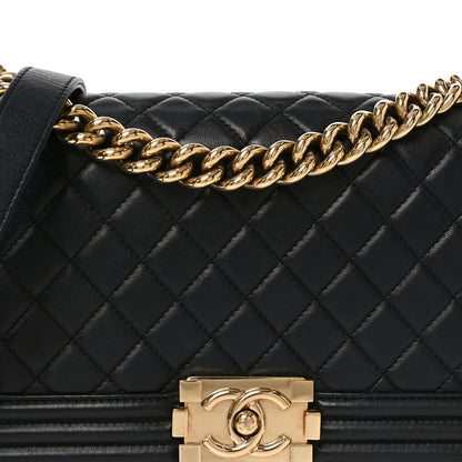 Chanel Lambskin Quilted Medium Boy Flap Black 8 of 10