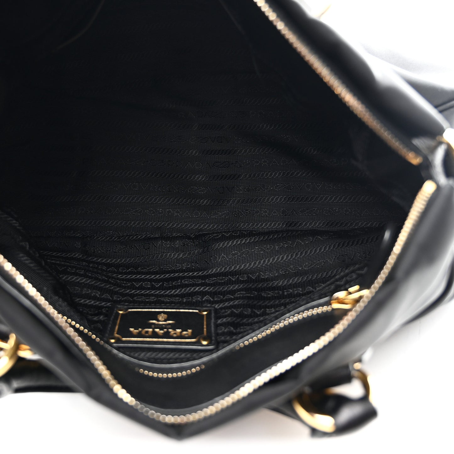 Tessuto Nylon Soft Calfskin Shopping Satchel Black