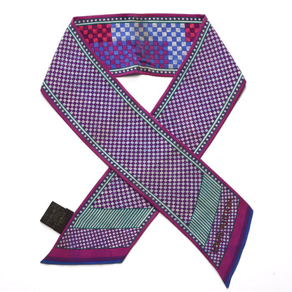 Louis Vuitton Silk Damier Aquarelle Bandeau Purple 3 of 8