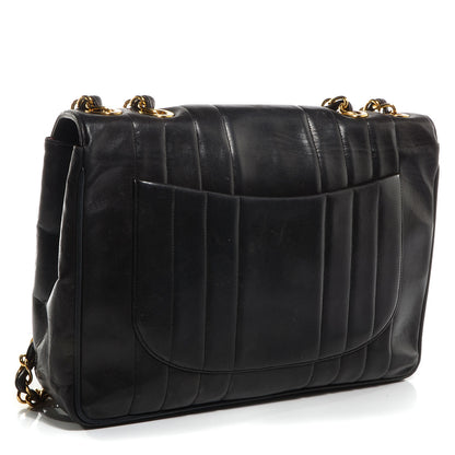 Chanel Lambskin Vertical Quilt Jumbo Flap Black 3 of 9