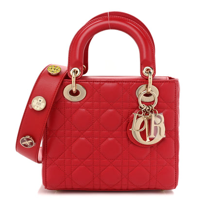 Christian Dior Lambskin Cannage Small Lucky Badges My Lady Dior Red 1 of 13