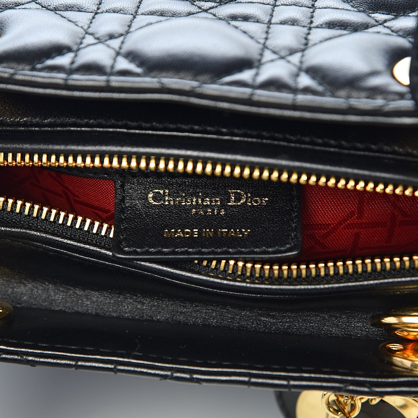 Lambskin Cannage Medium Lady Dior Black