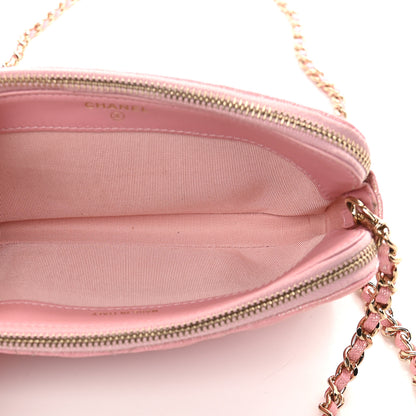 Chanel Iridescent Caviar Quilted Small Clutch With Chain Pink 8 of 22