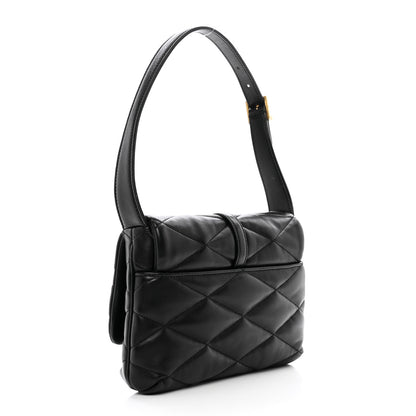 Saint Laurent Lambskin Quilted Le 57 Diamond Shoulder Bag Black 3 of 9