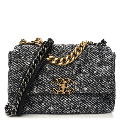 Chanel Tweed Quilted Medium Chanel 19 Flap Grey 1 of 11