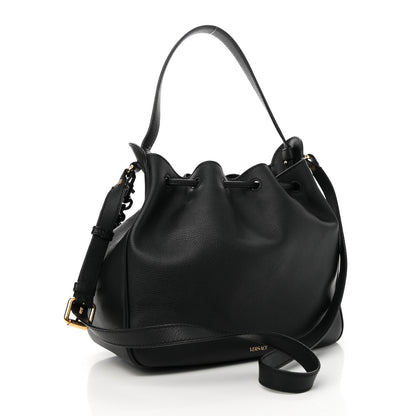 Versace Grained Calfskin La Medusa Bucket Bag Black 3 of 9