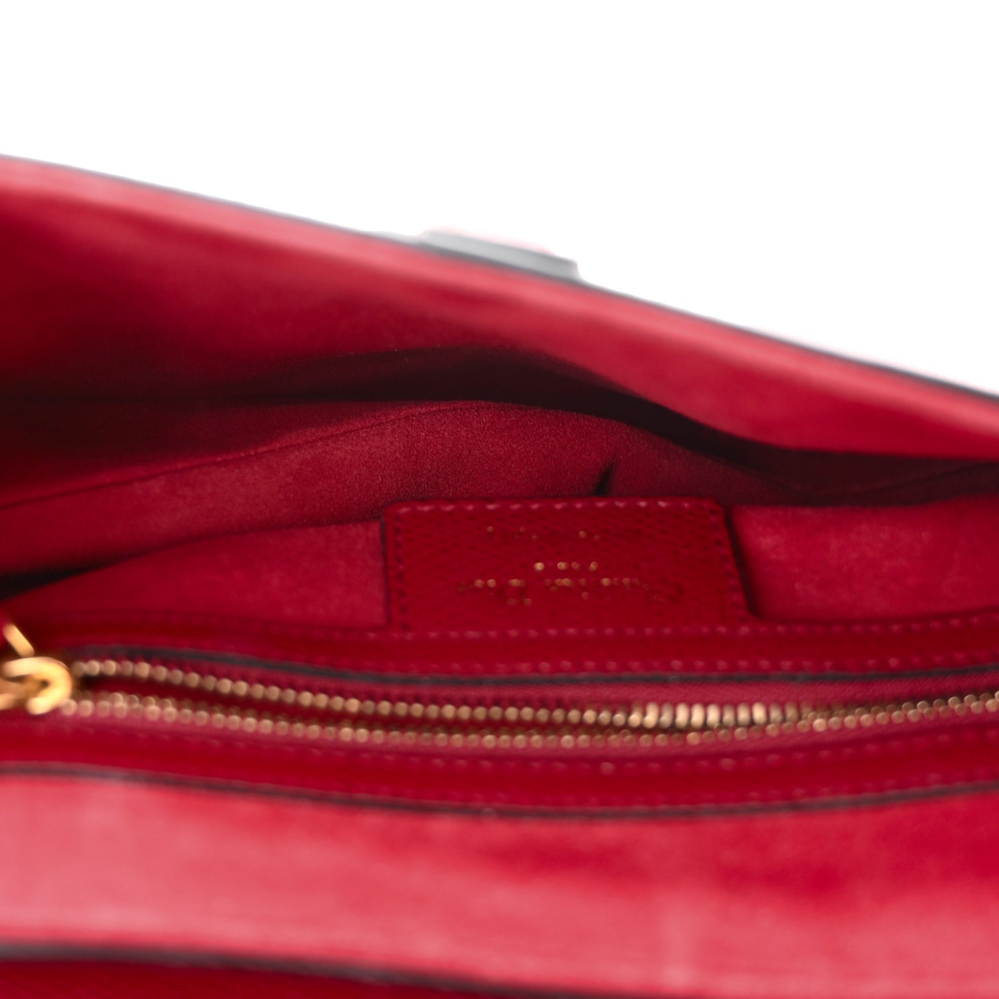Grained Calfskin Saddle Bag Red