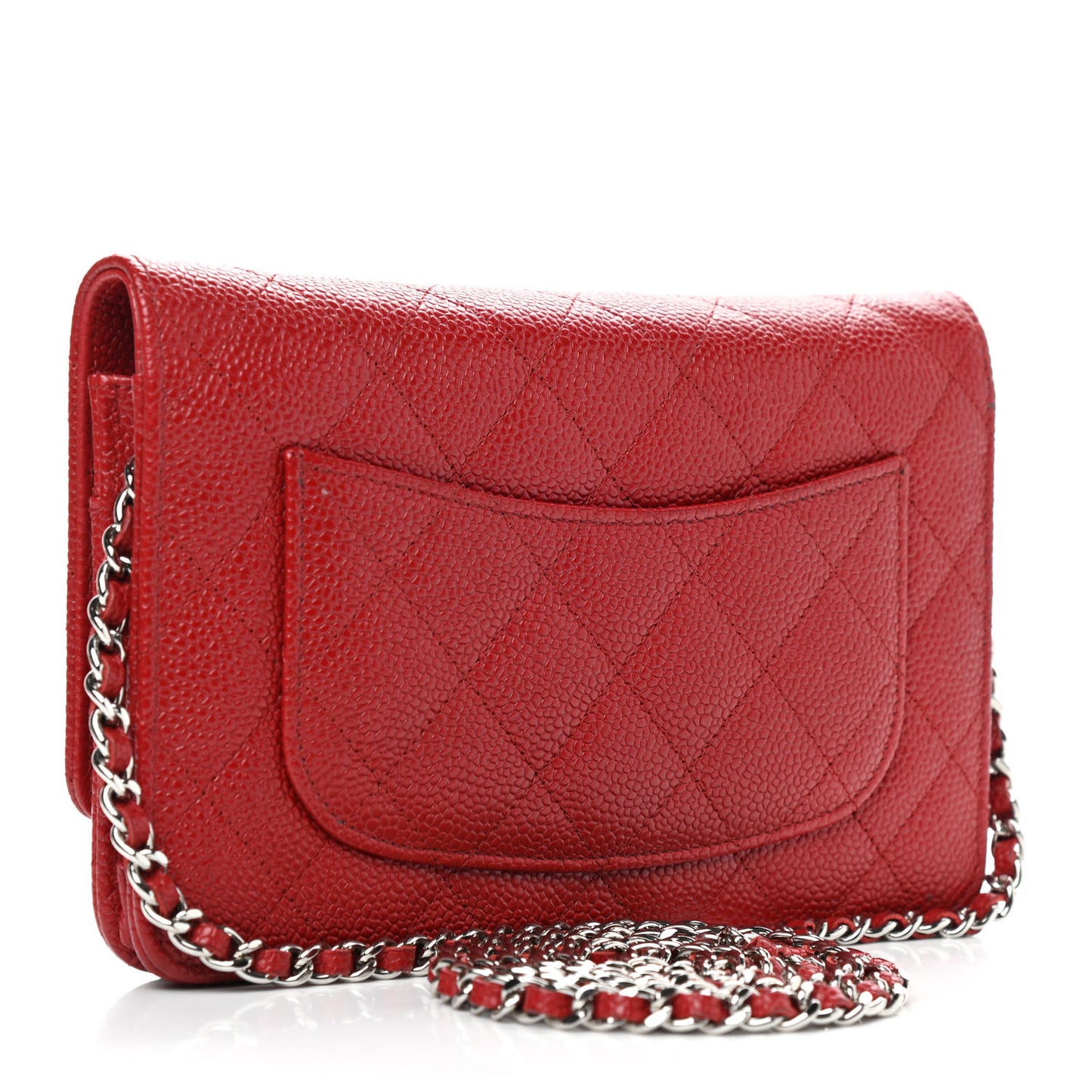 Caviar Quilted Wallet On Chain WOC Red