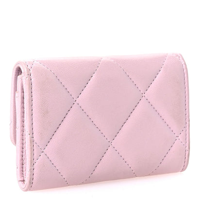 Chanel Lambskin Quilted Chanel 19 Flap Card Holder Light Pink 3 of 10