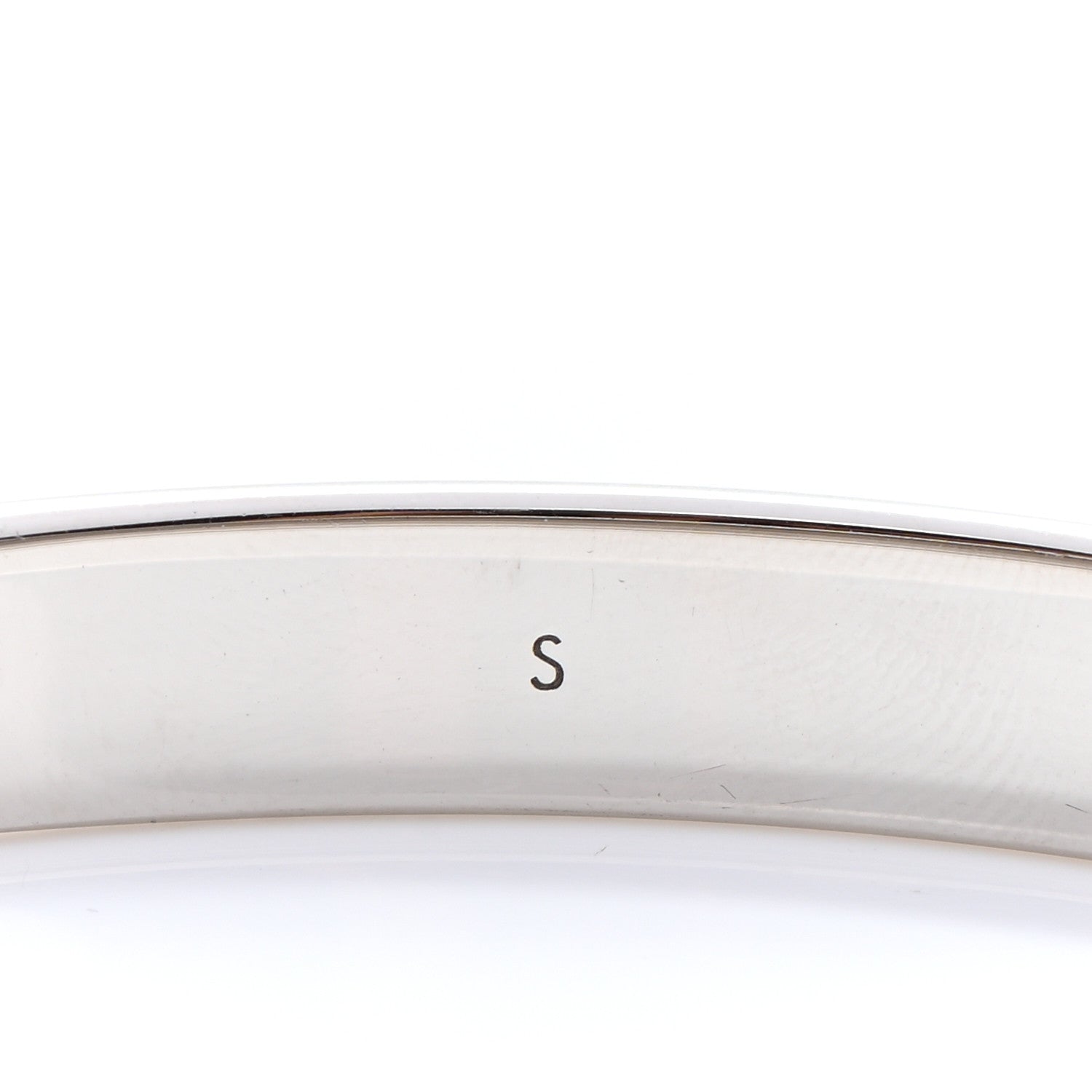 Louis Vuitton Brass Palladium Plated Nanogram Cuff S Silver 6 of 6