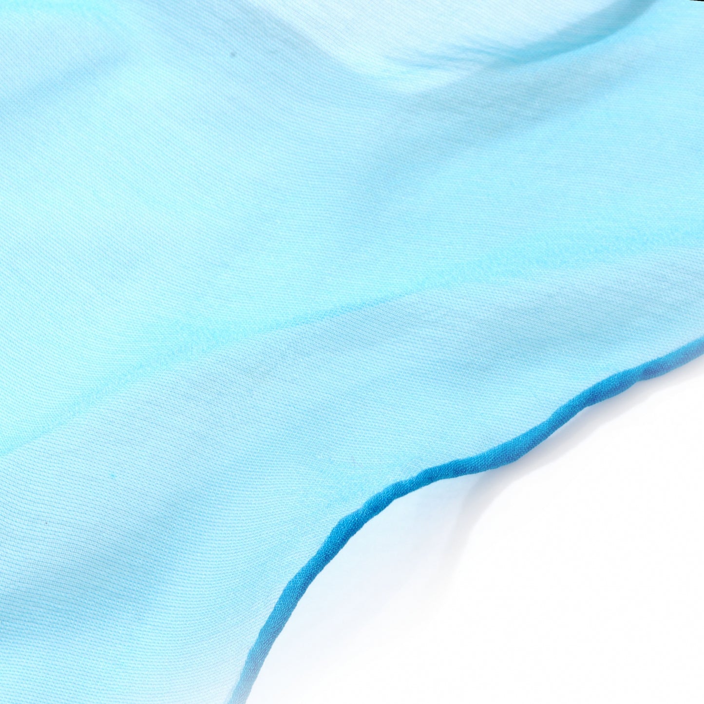 Silk Mousseline Pointu Triangle Scarf Bleu