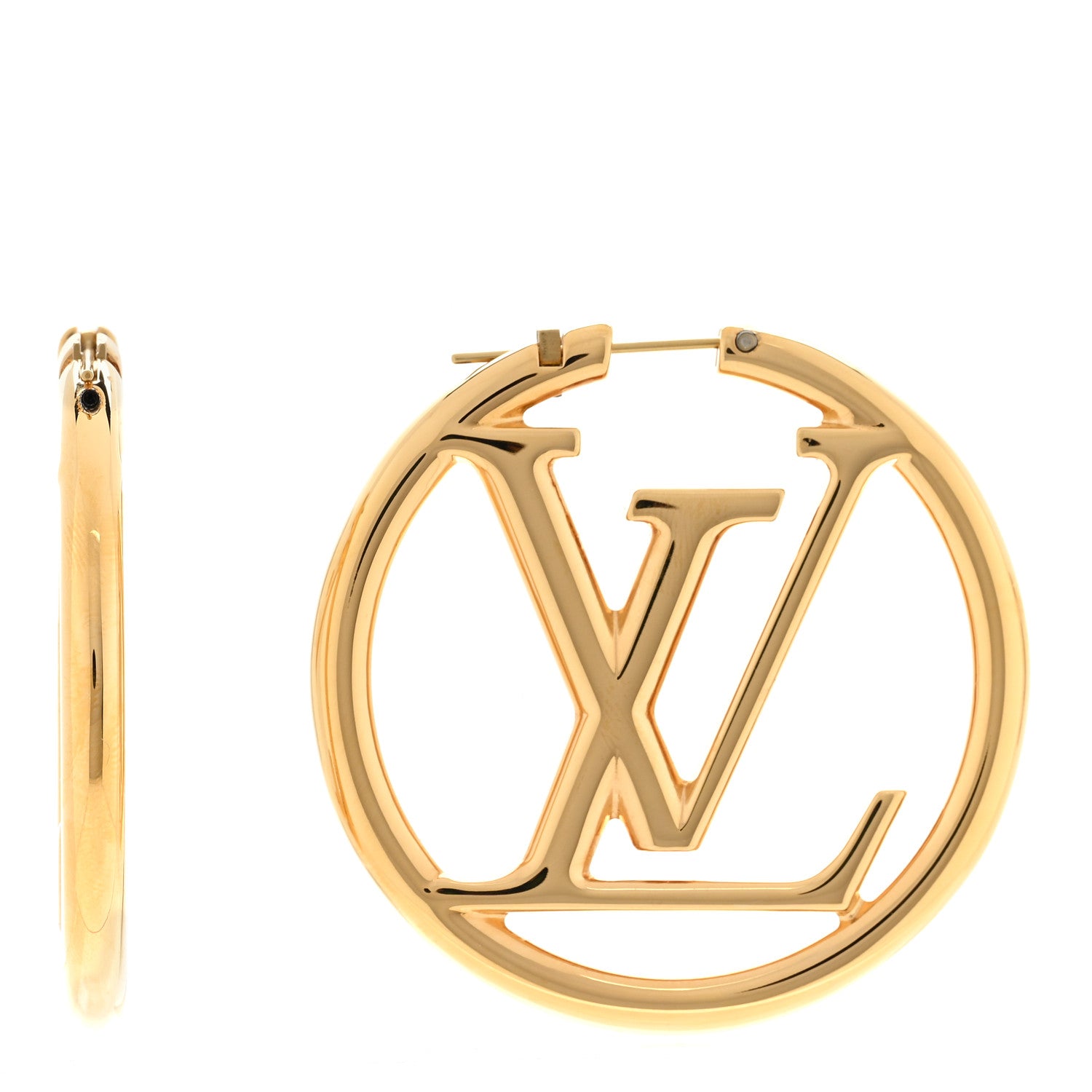 Louis Vuitton Metal Louise Hoop Earrings Gold 1 of 4