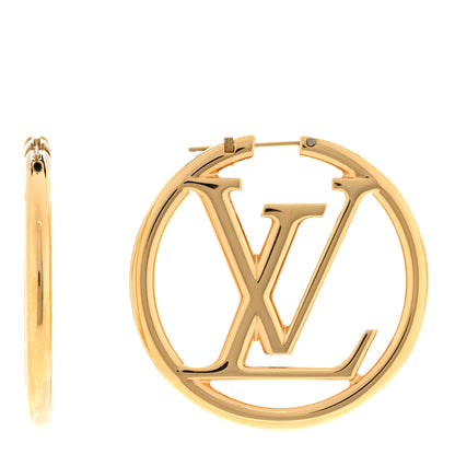 Louis Vuitton Metal Louise Hoop Earrings Gold 1 of 4