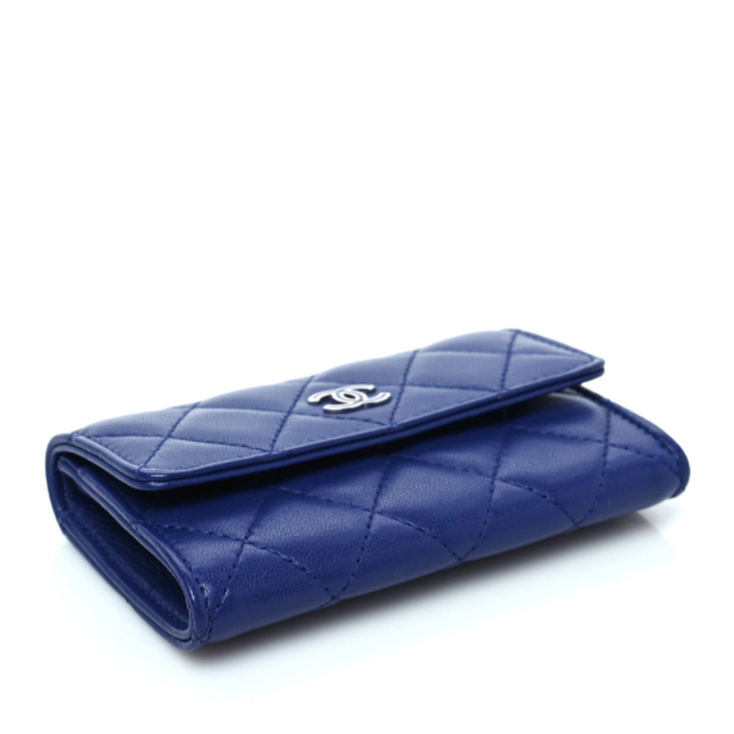 Chanel Lambskin Quilted Flap Card Holder Navy 4 of 9