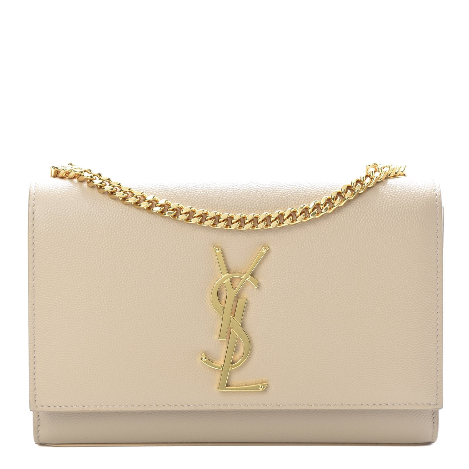 Saint Laurent Grain De Poudre Small Monogram Kate Satchel Nude Powder 1 of 11