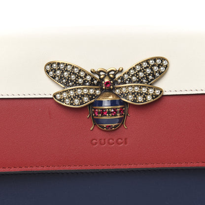 Gucci Calfskin Queen Margaret Chain Wallet Blue Agata Hibiscus Red Mystic White 9 of 10