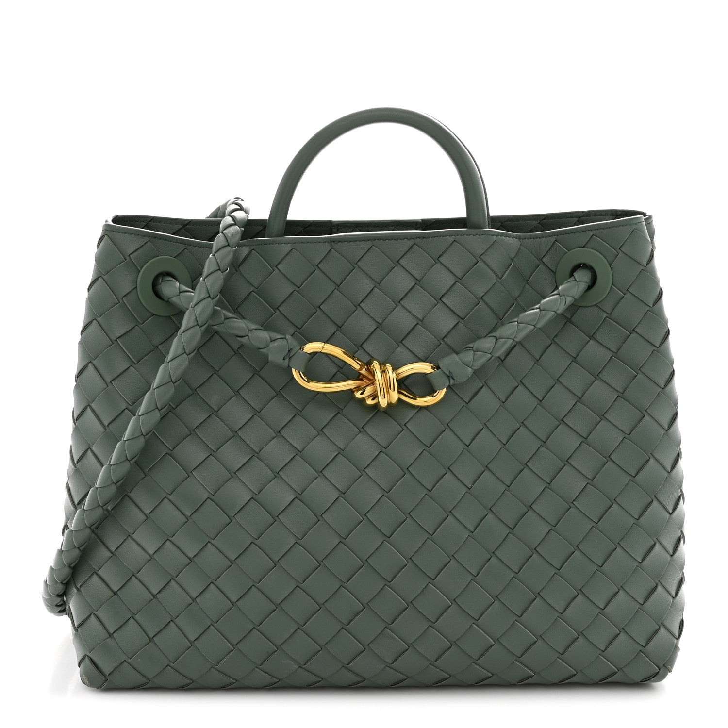 Bottega Veneta Nappa Intrecciato Medium Andiamo Shoulder Bag Aloe 1 of 10